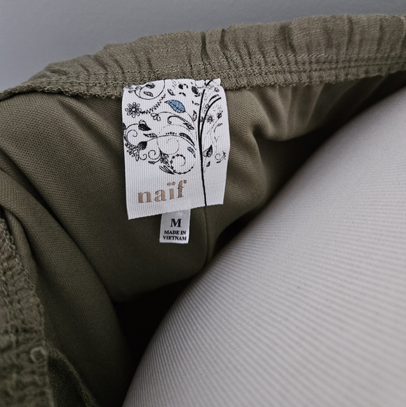 Olive Green Peasant Dress - Picture 4 of 4